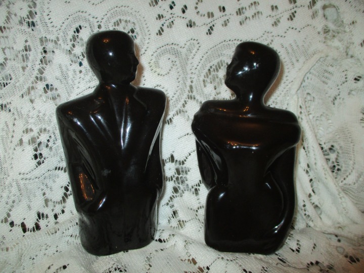 Vintage art deco porcelain/pottery man and woman figures