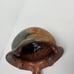 Hand Thrown Pottery Ladle Brown Blue Glaze Rustic Farmhouse Spoon Serveware vtg