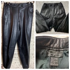 Vintage Suzelle Black Leather Pants