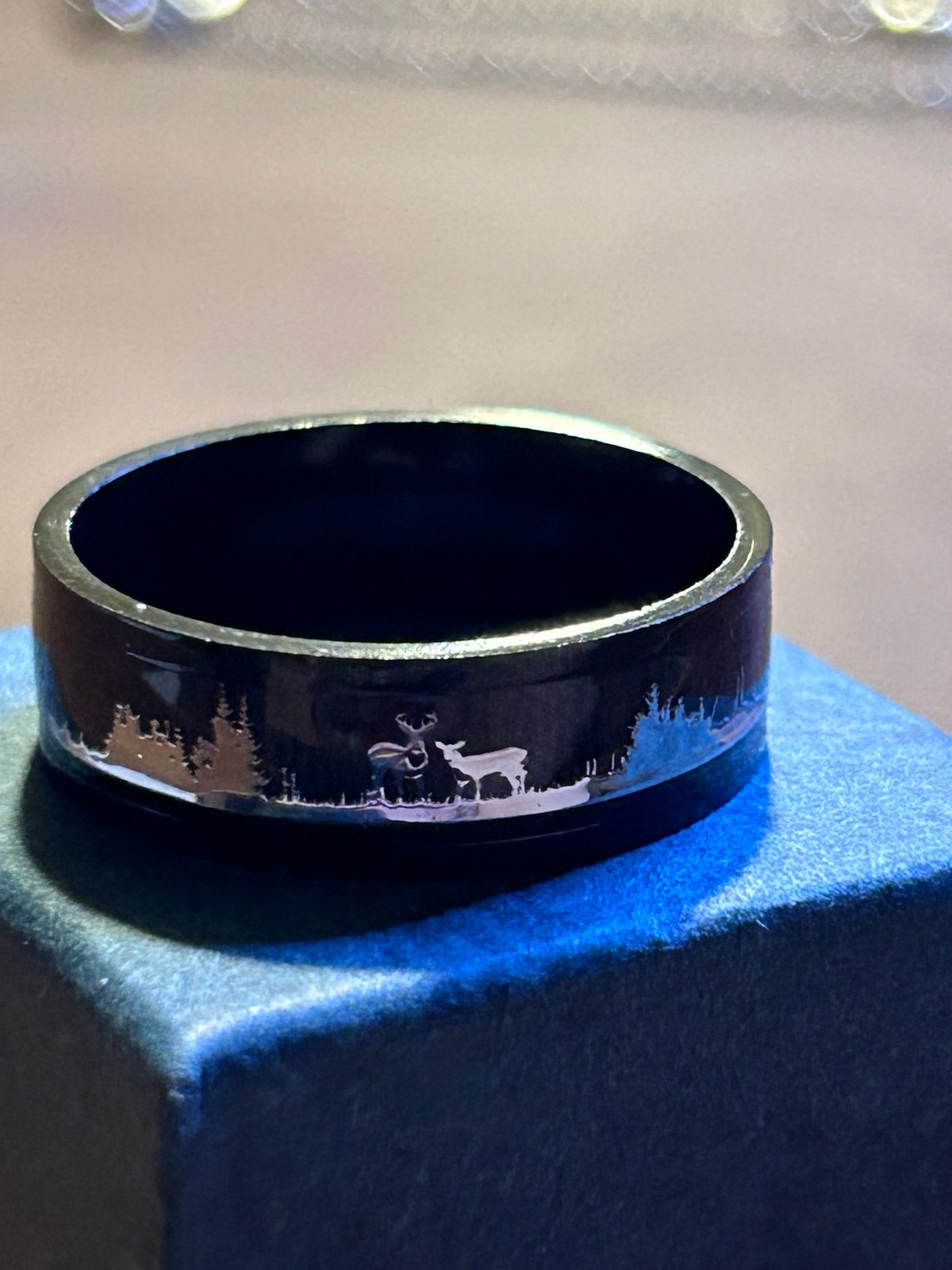 Men’s Fashion Jewelry Deer In Woods Size 12.5 Band Ring