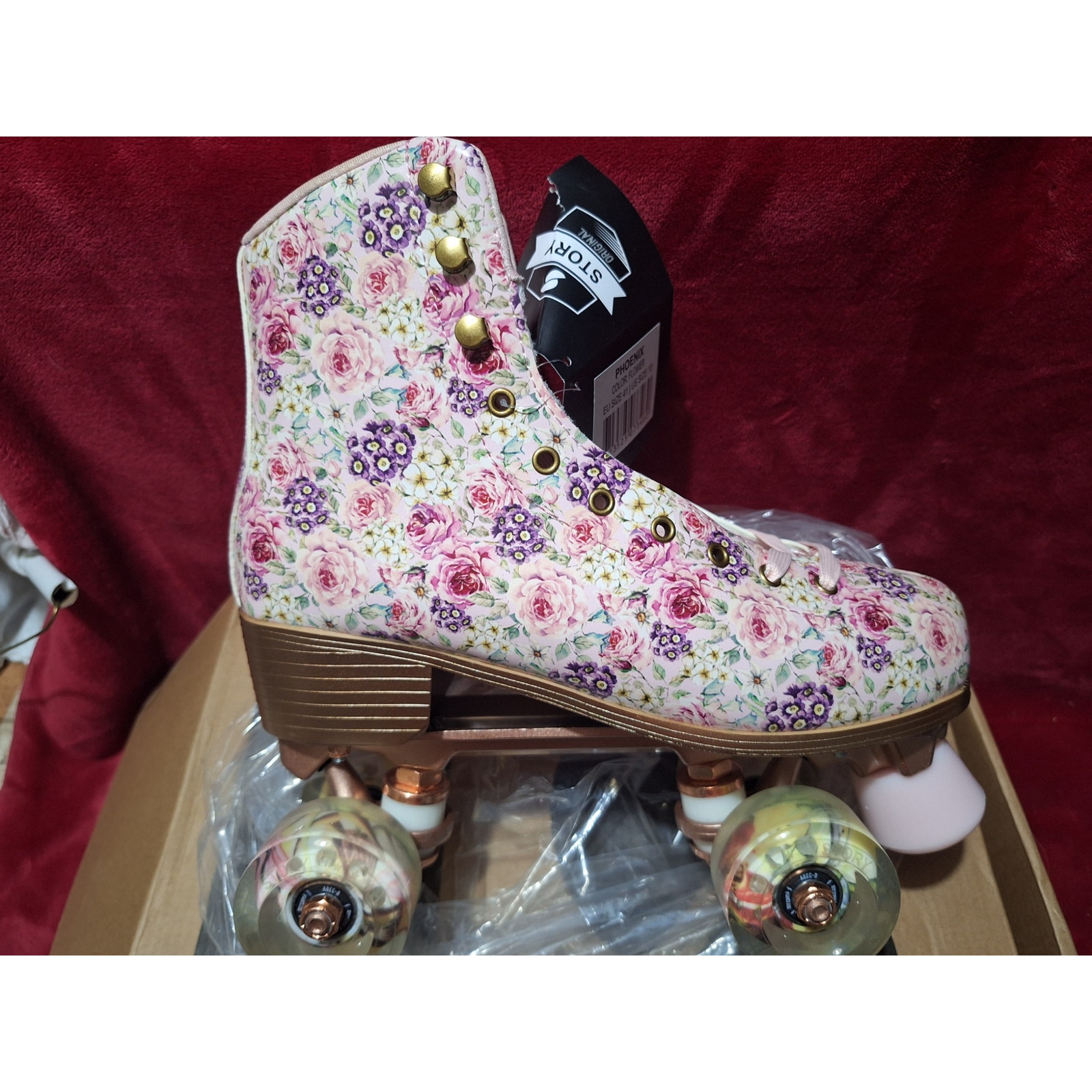 Story Phoenix Quad Skates Outdoor Sports Lace Up Size 10 - Flower NIB