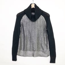 Revolve Leo & Sage Silver & black metallic coated Cowl neck sweater