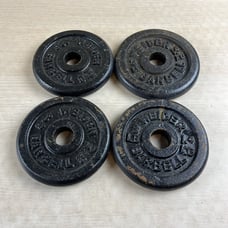 Weider Barbell ~ 3 LB.~ 1.4 KG Weight Plates 1 Hole ~ Set of 4 ~ 12lbs Total
