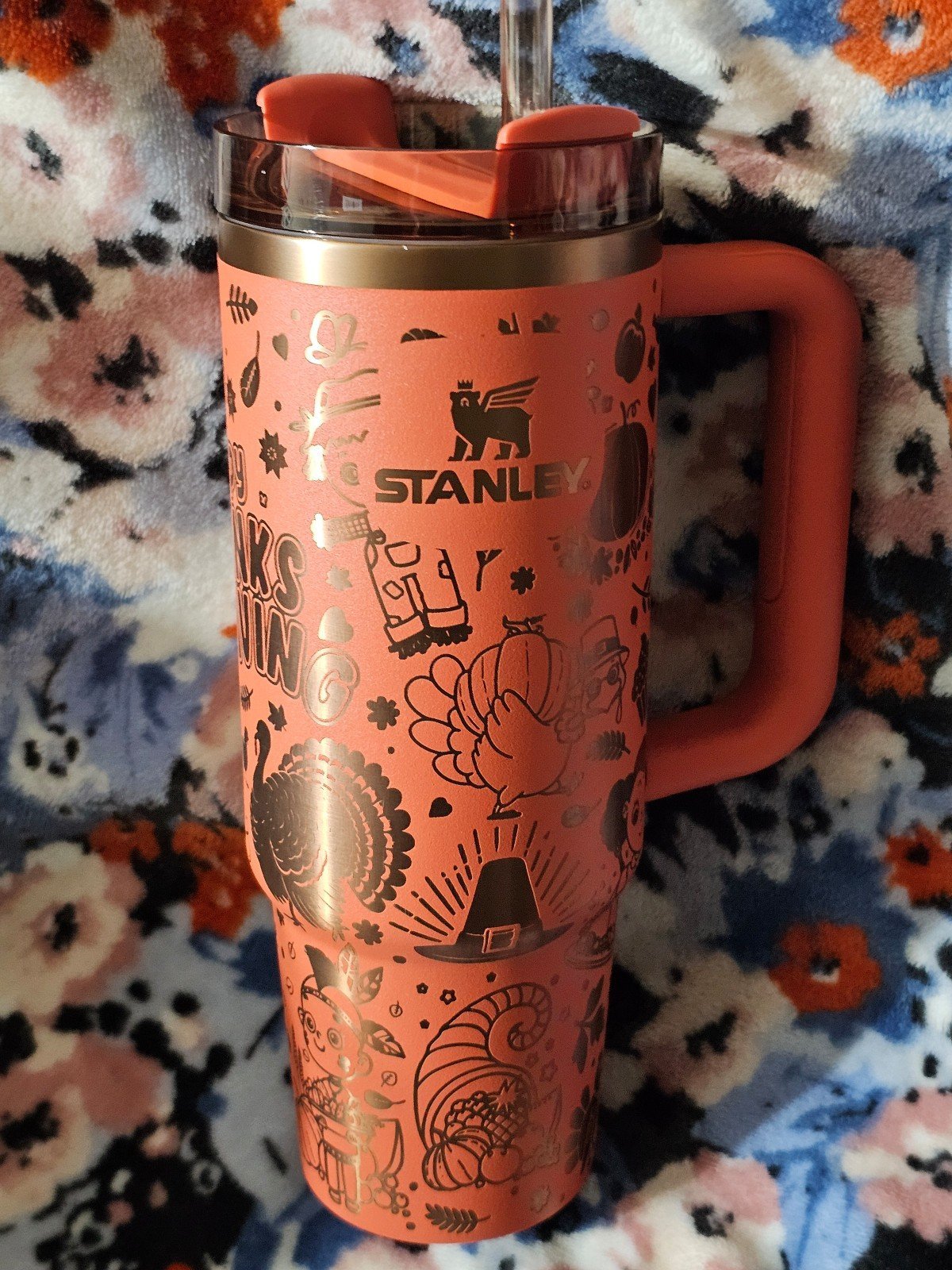 Custom 30oz Pumpkin Spice Thanksgiving engraved Stanley