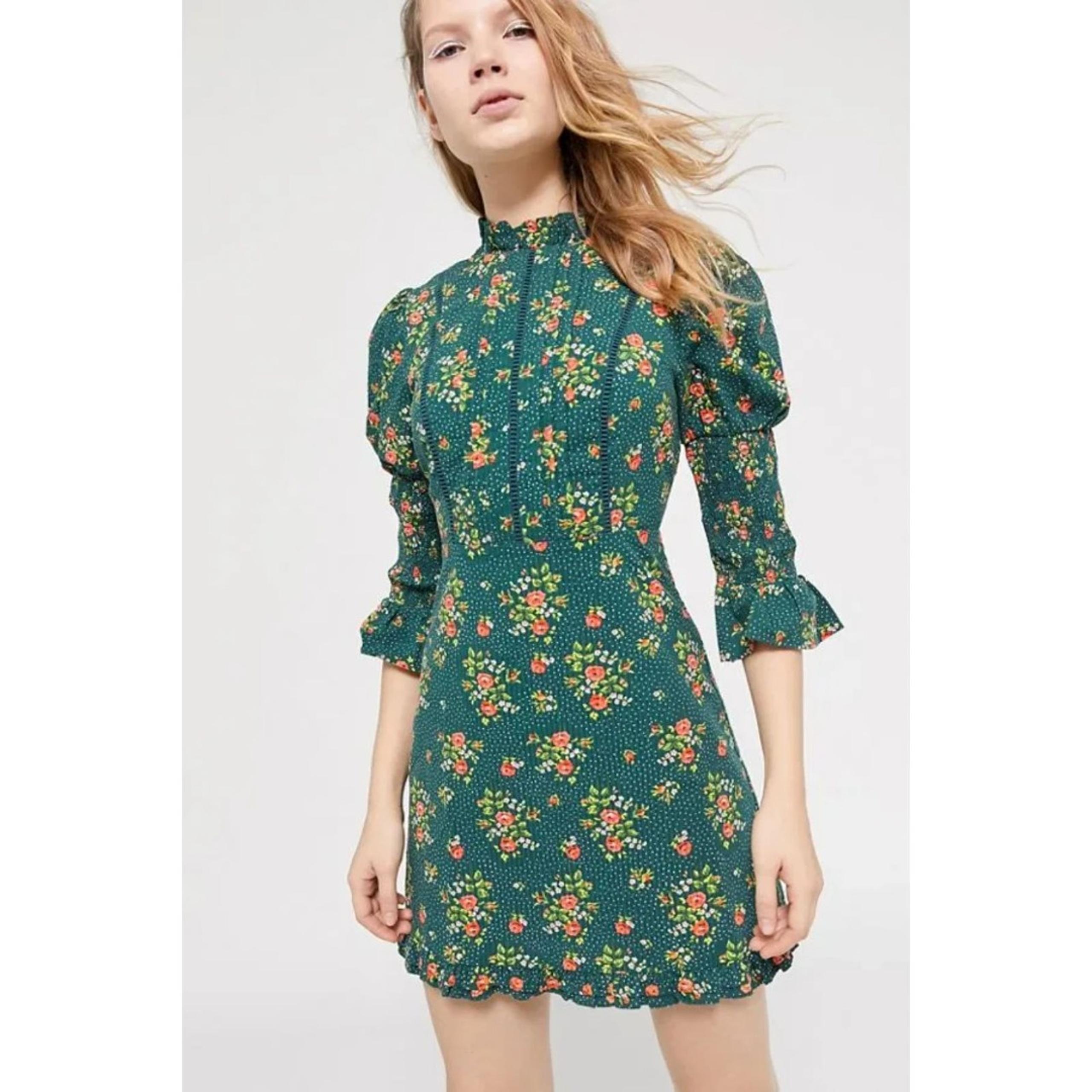 Laura Ashley & Urban Outfitters Maisy Mock Neck Mini Dress - Size Small
