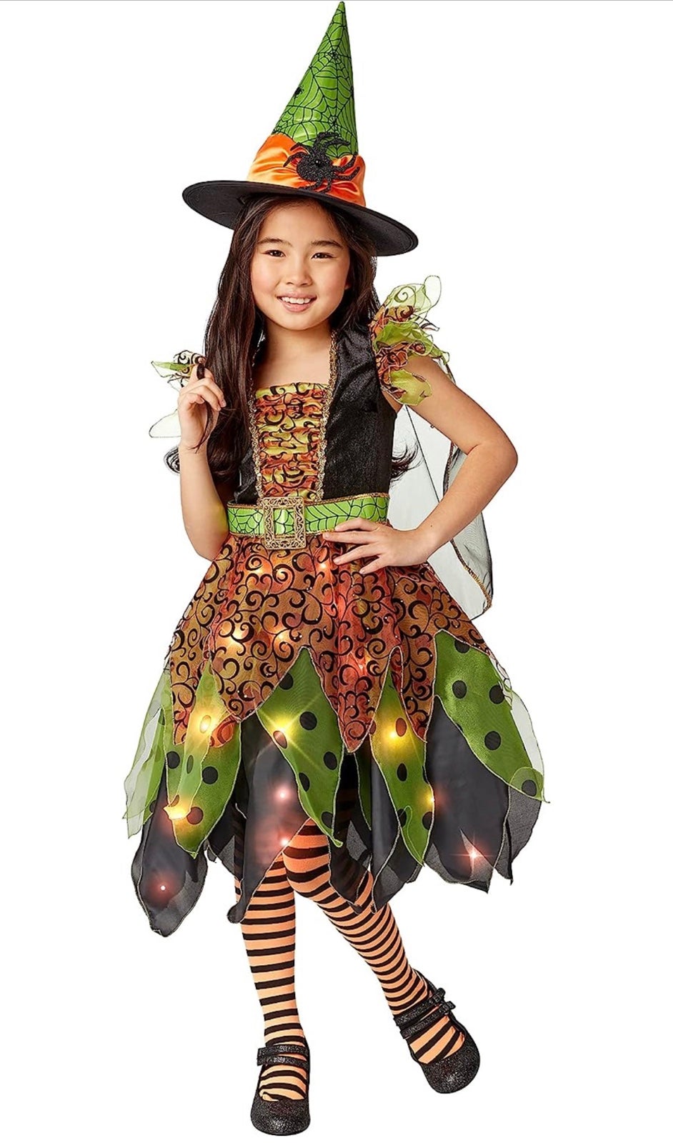 New- 8-10 Yrs Old Rubie's Girl's Forum Novelties Light-Up Fairy Witch Costume