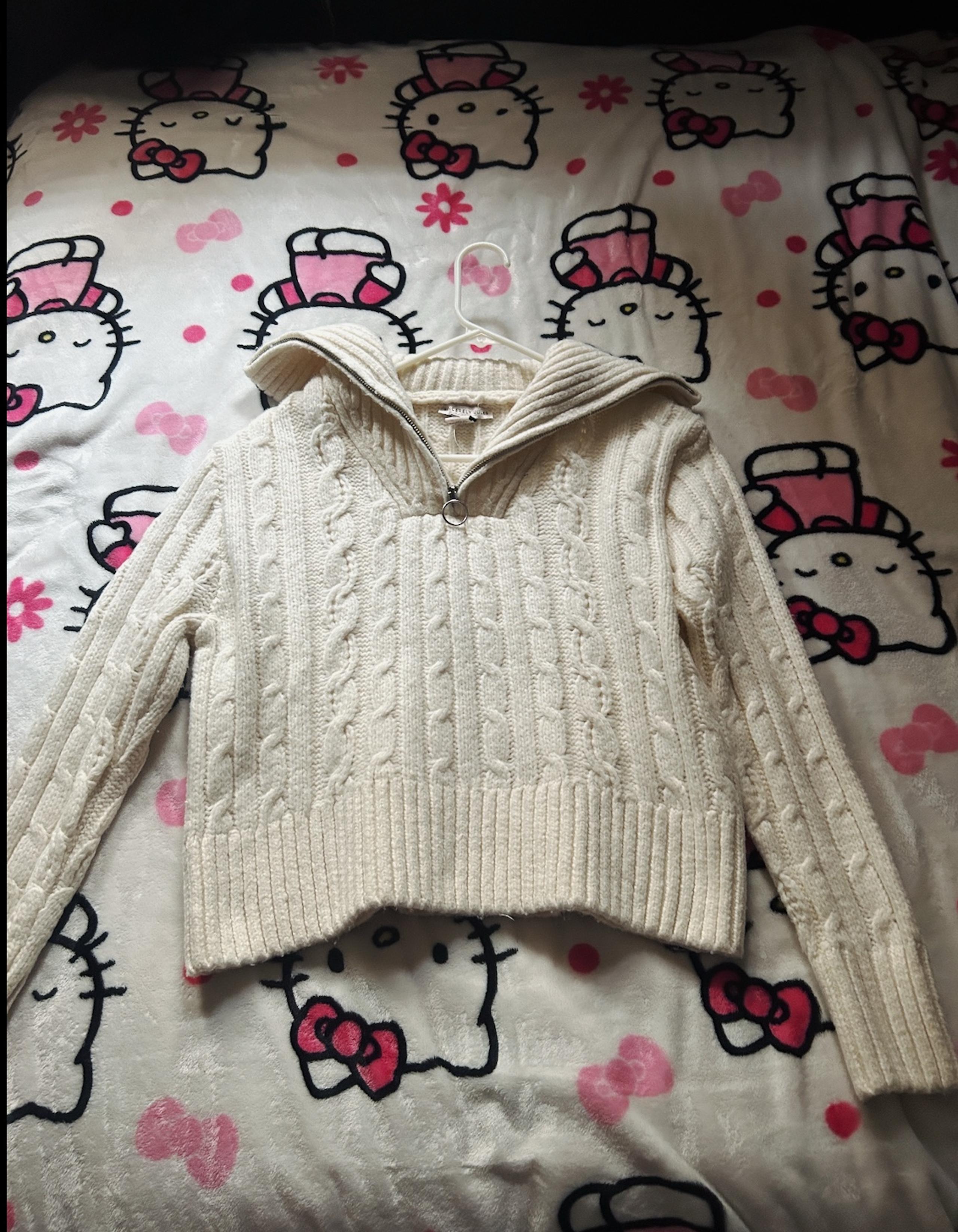 Cream Half-Zip Cable-Knit Sweater - Love Tree