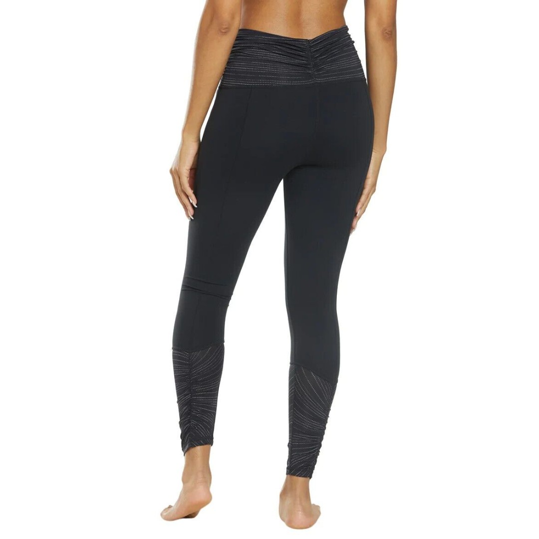 NWT New Black Prana Selwyn Leggings Womens Yoga L High Waist Polka Dots Ruched