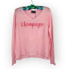 NEW S/M Wooden Ships CHAMPAGNE Sweater Pink Lightweight VNeck FREE SHIPPING