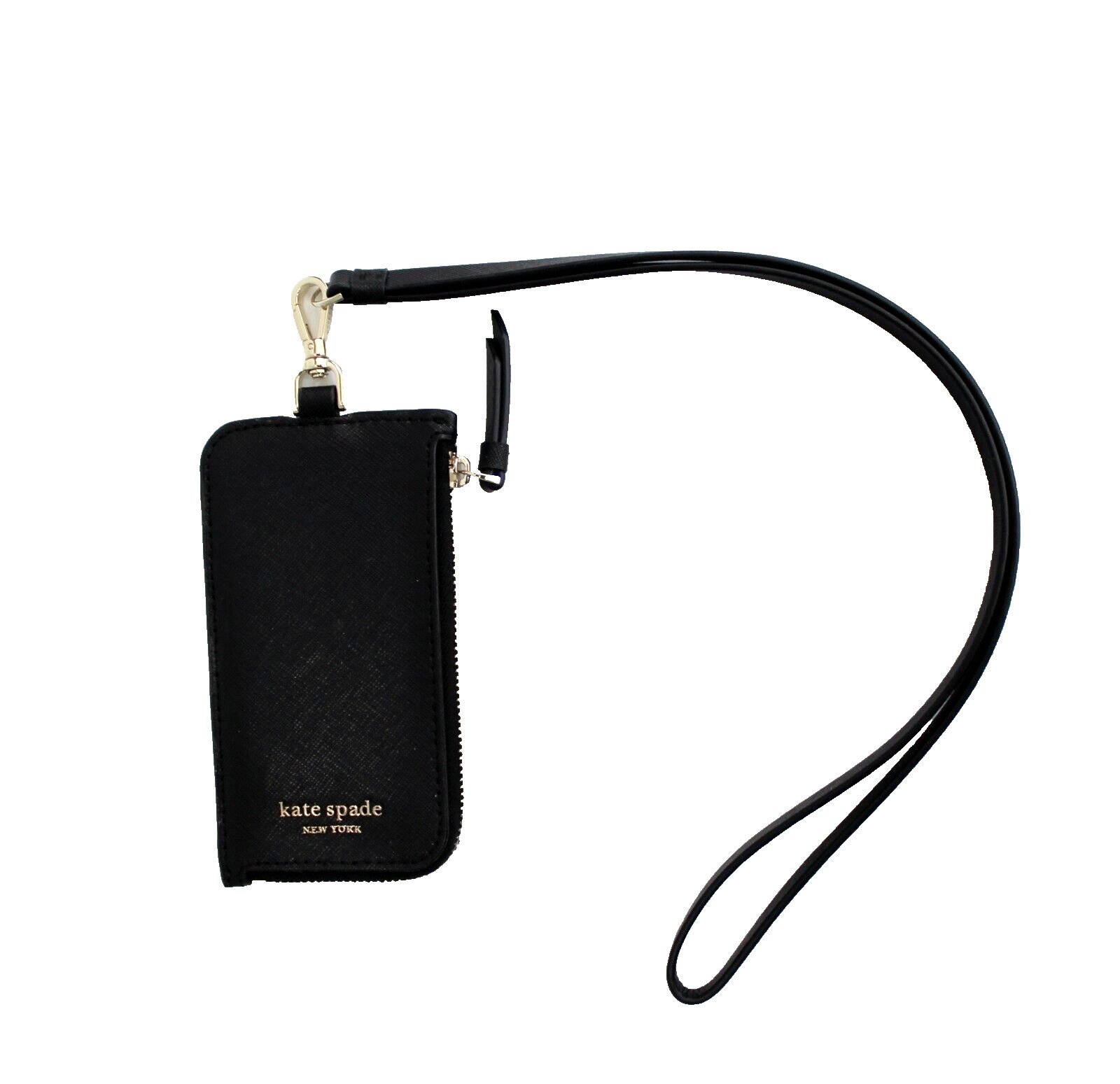 kate spade new york Cameron Black Leather Card ID Case Lanyard