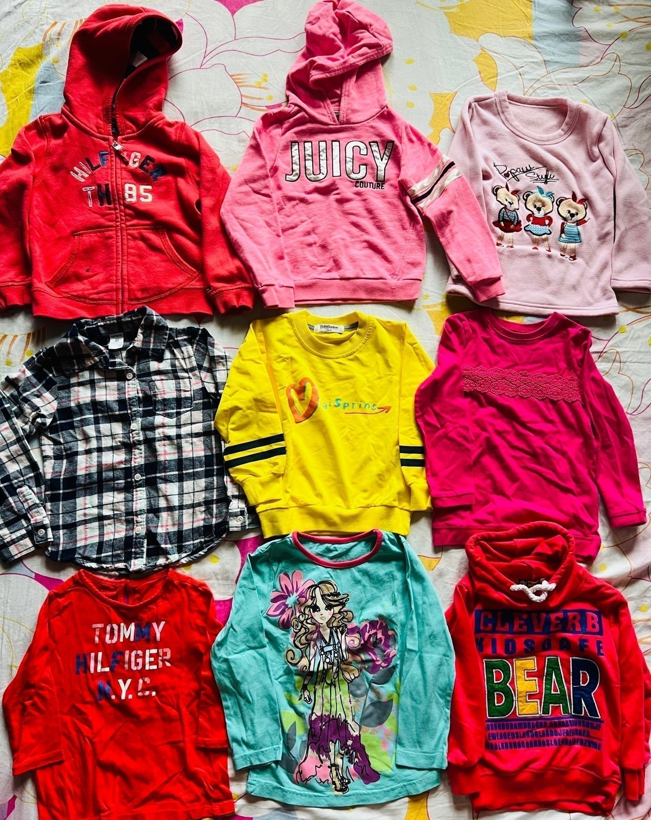 bundle of 9 girls Hoodies and Tops sz4T