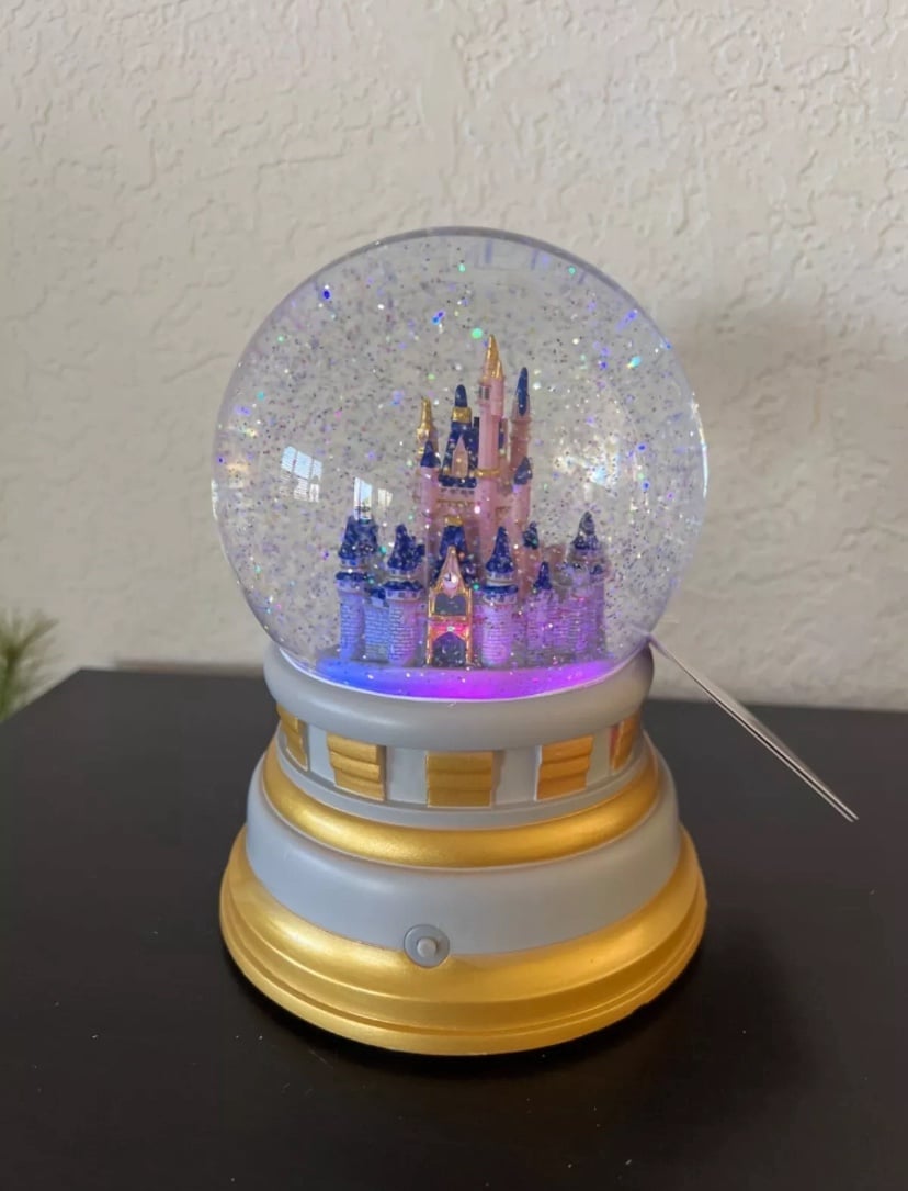 Hallmark Walt Disney World 50th Ann. Castle Snow Globe W/Light & Sound NEW+BOX