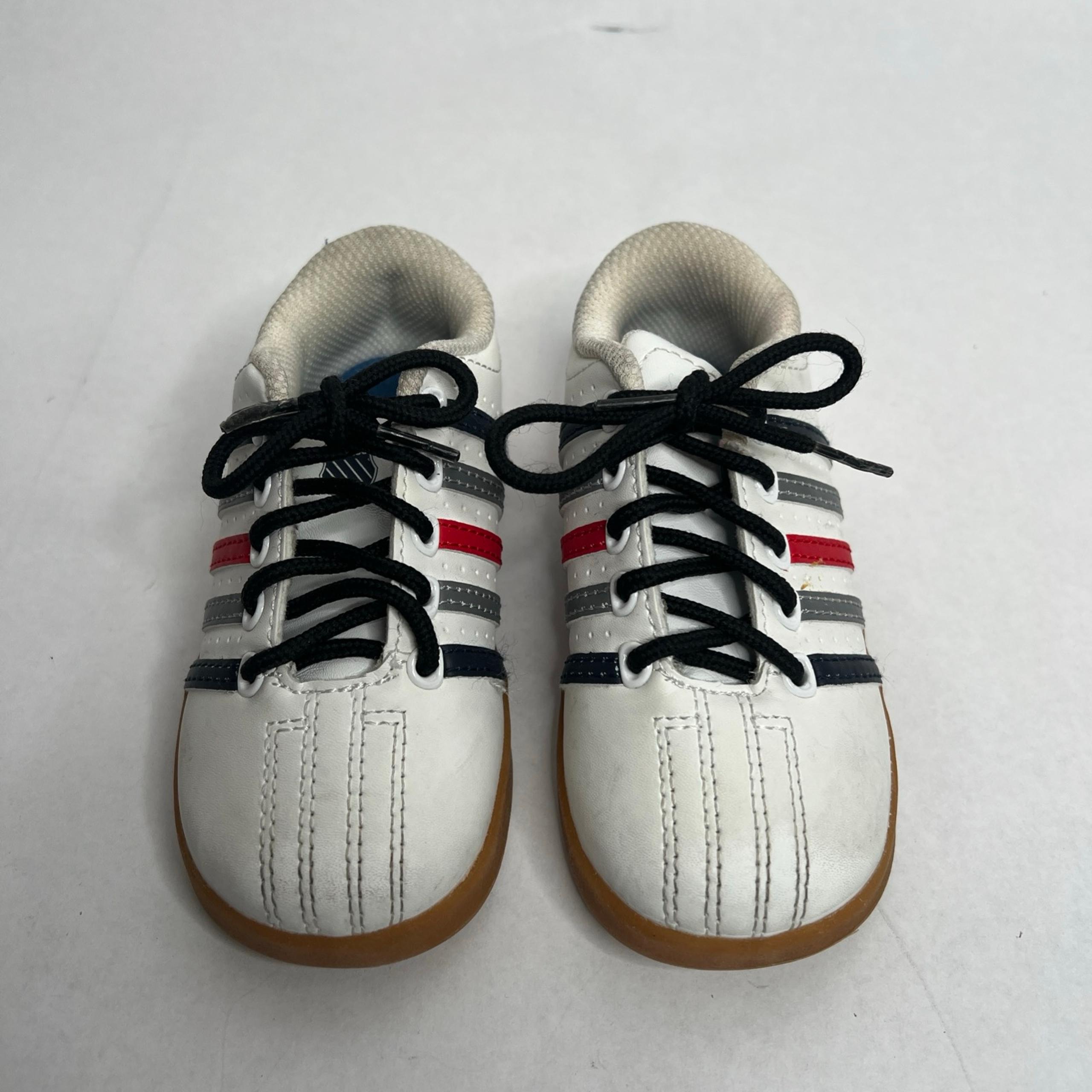 K Swiss Classic Children’s Infant Toddler Shoes Size 8 Stripe Red Gray Preowned