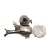 Sterling Silver Song Bird Brooch Mexico Purple Eye 12g Pin Vintage Taxco Jewelry