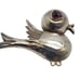 Sterling Silver Song Bird Brooch Mexico Purple Eye 12g Pin Vintage Taxco Jewelry
