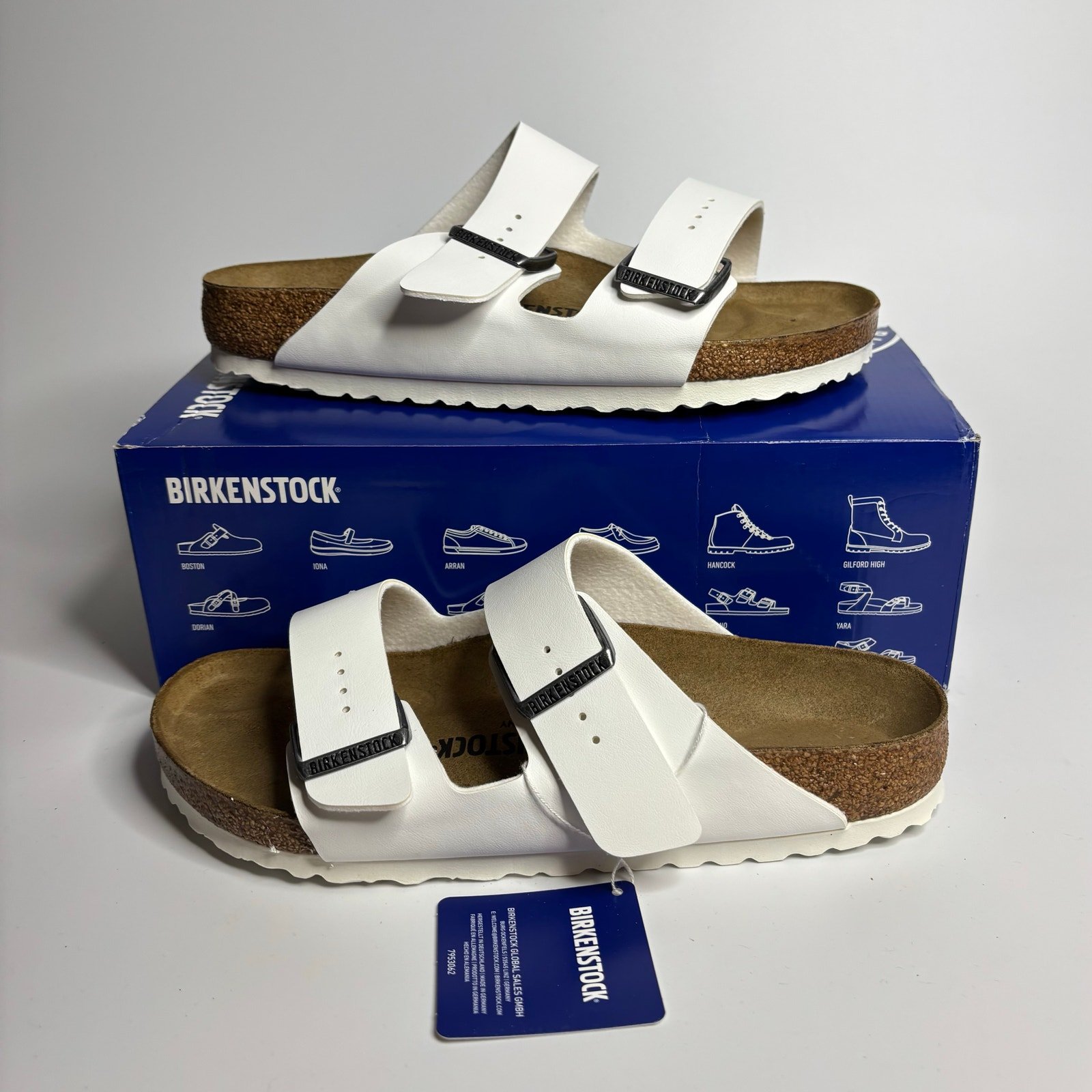 Birkenstock Unisex Arizona Two Strap Sandals in White
