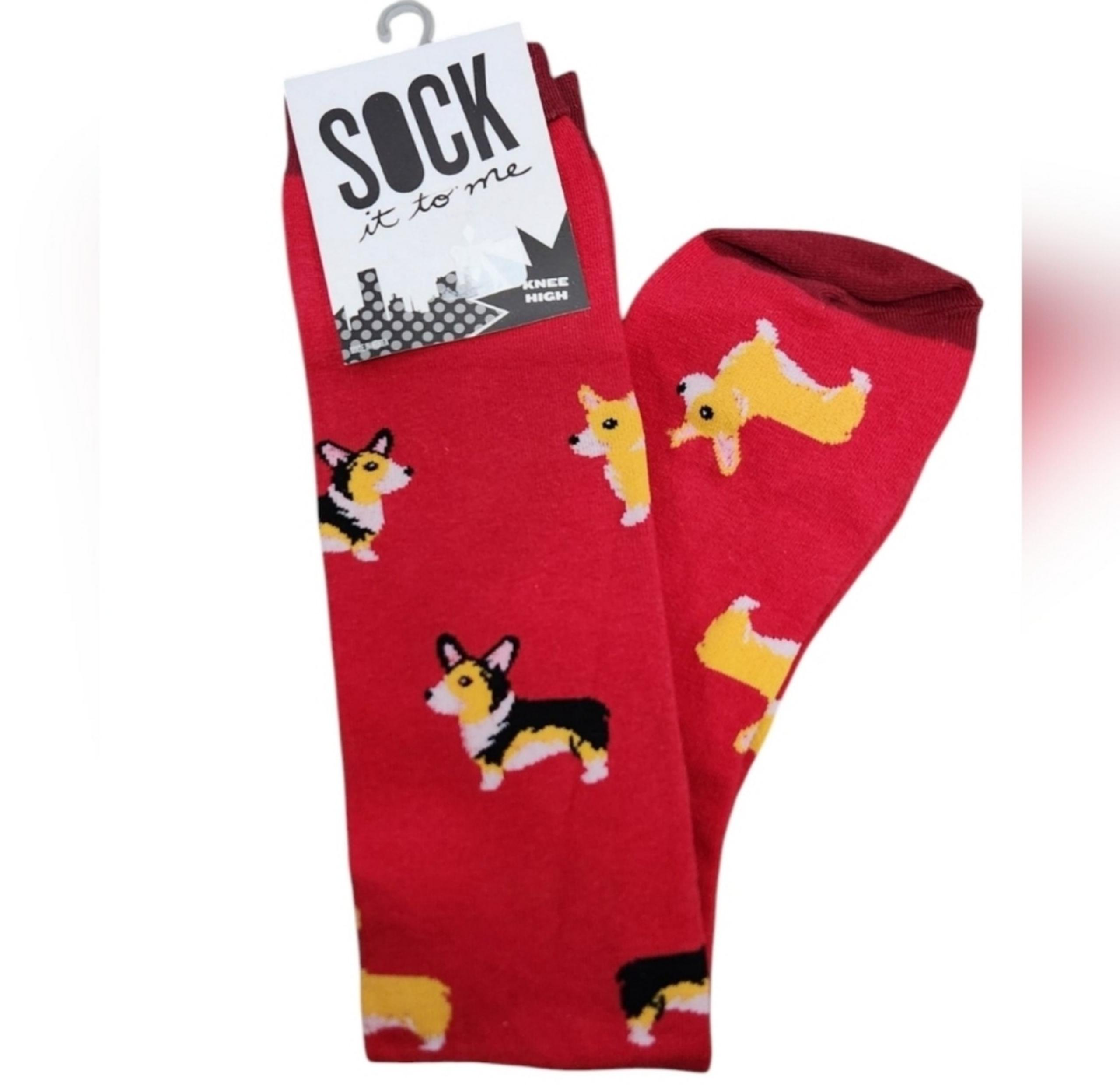 Sock It To Me Red Corgi Knee High Socks