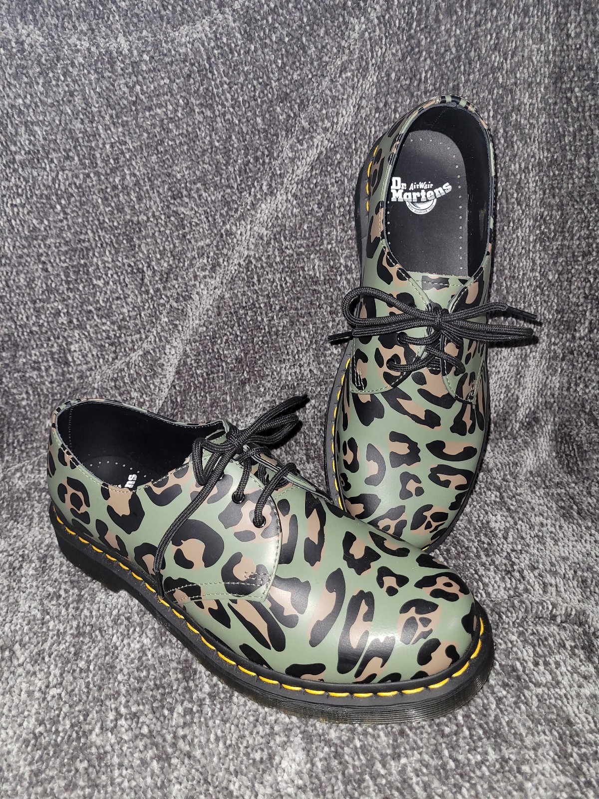 Dr. Martens 1461 Green Leopard Print Men's Size 10/Women's Size 11