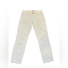 Paige White Verdugo Crop Low Rise Raw Hem Jeans 27