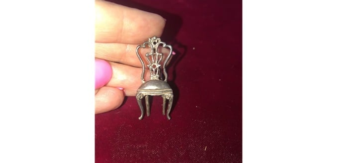 Vintage sterling silver chair pin/brooch