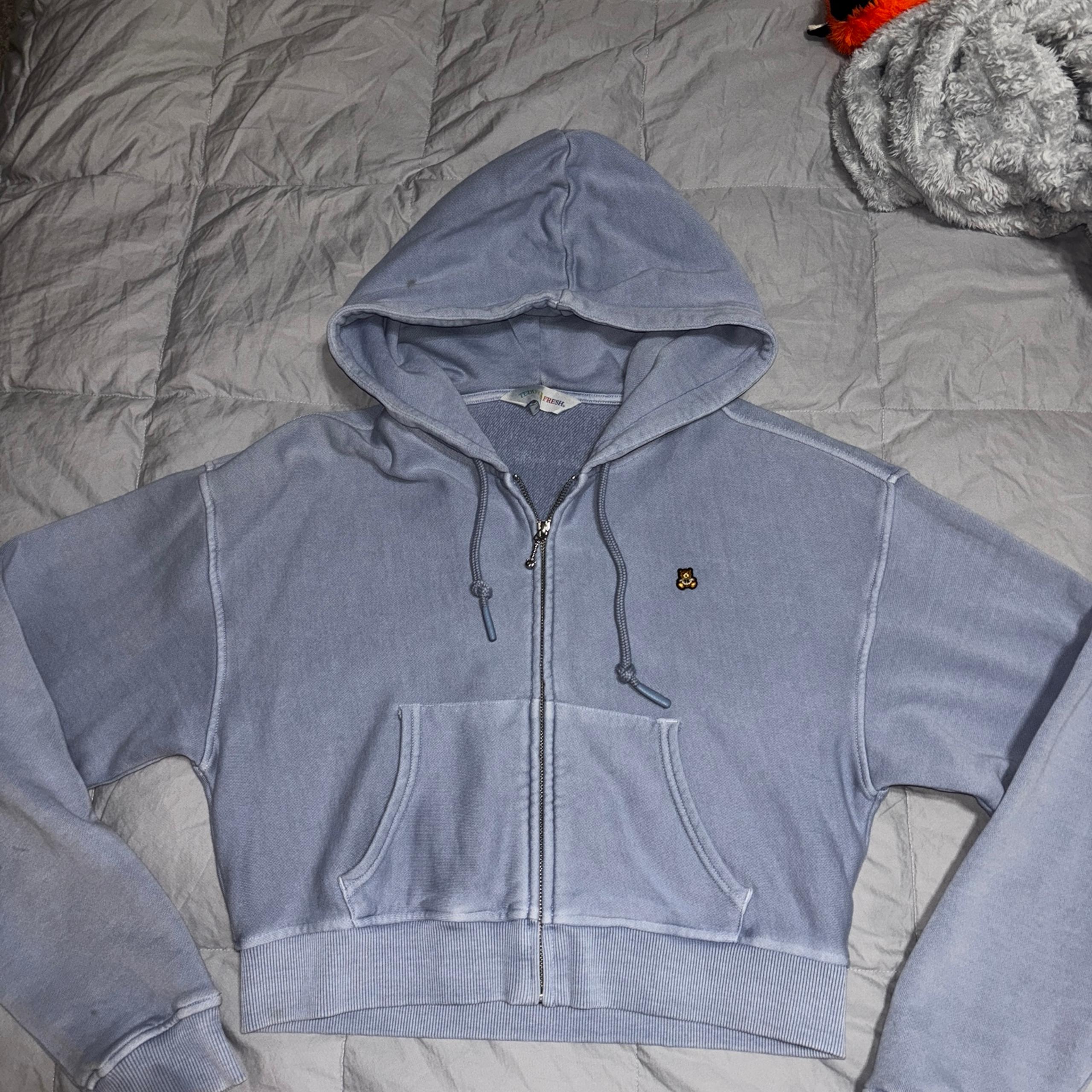 Teddy fresh zip hoodie semi cropped women’s small
