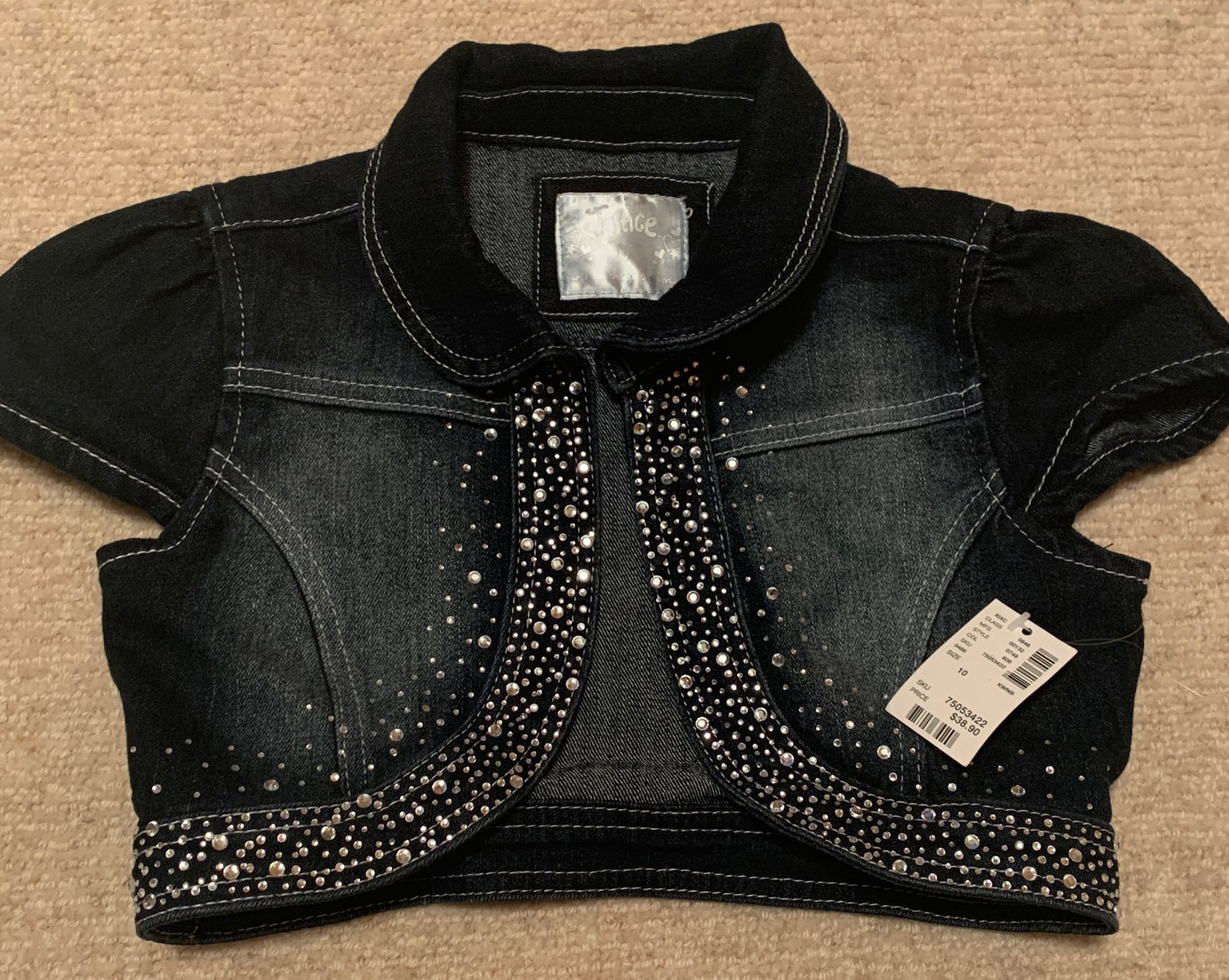 Brand new Justice denim overlay top
