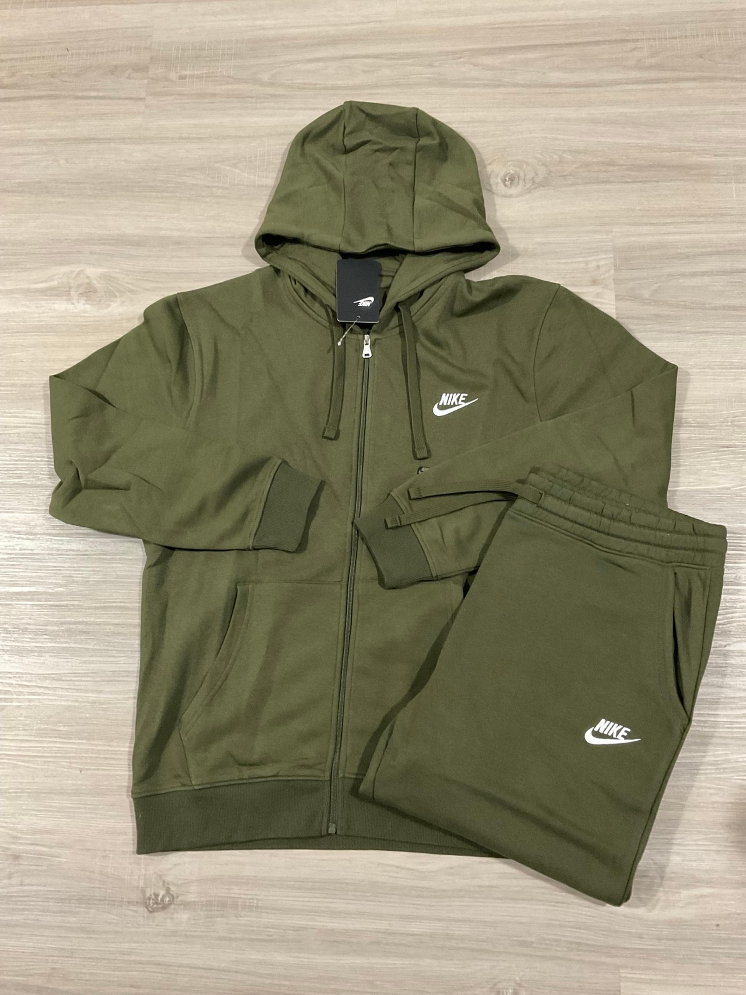 Nike Men’s Cotton Blend Sweatsuit-OLIVE-SMALL