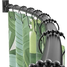 Curved Shower Curtain Rod 38 -72 Adjustable for Bathroom, Need to Drill, Black