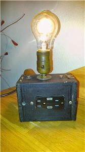 Brownie Kodak Box Camera Lamp w/ USB Charging Outlets