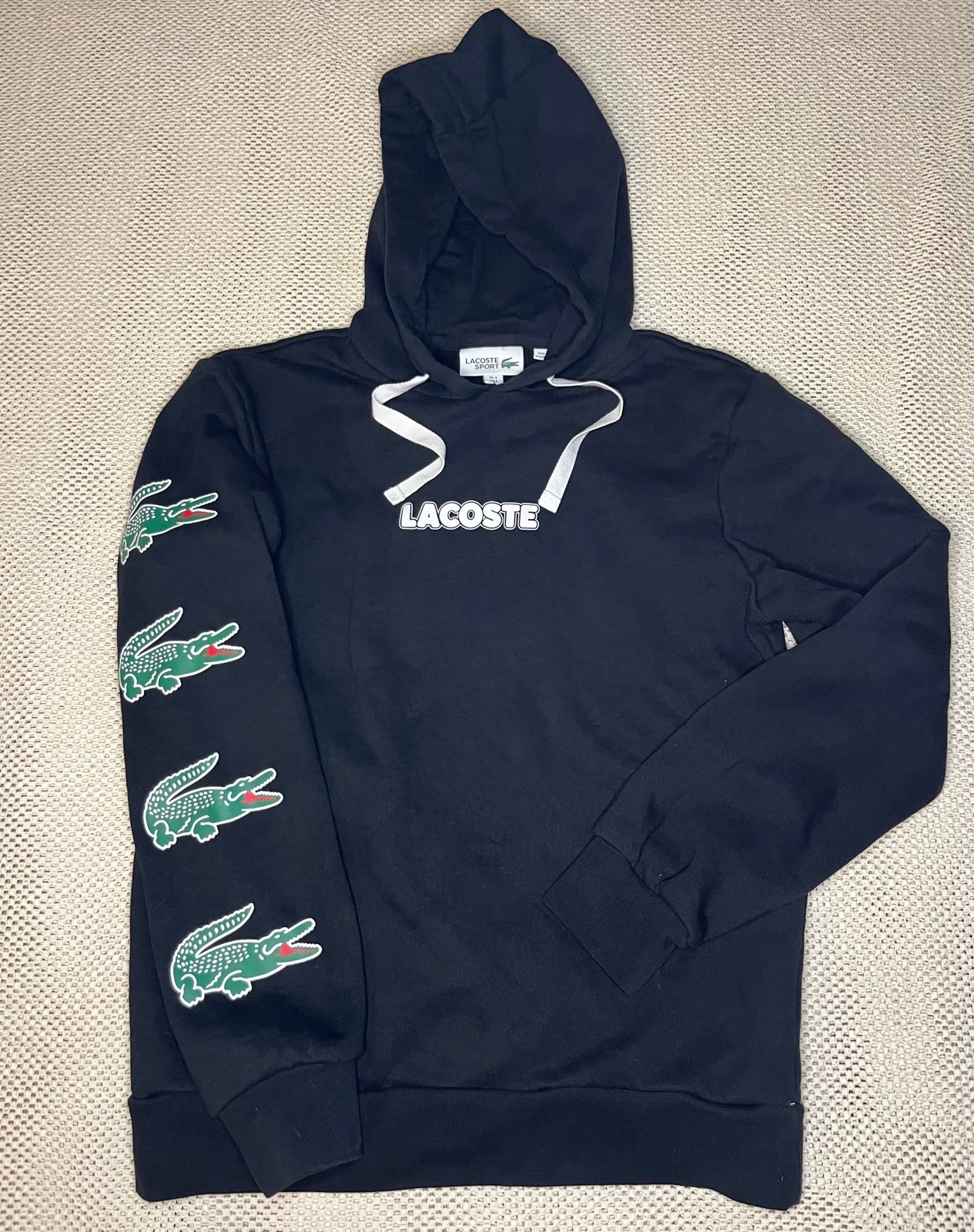 Lacoste hoodie size Small Men black .