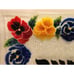 Peggy Karr Matzo Plate Jewish Fused Glass Pansies 10 Square Discontinued Boxed