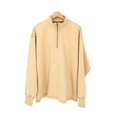 New Orvis Quarter 1/4 Zip Tan Fleece Line Ribbed Trim Pullover Sweatshirt XXL