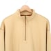 New Orvis Quarter 1/4 Zip Tan Fleece Line Ribbed Trim Pullover Sweatshirt XXL