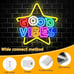 Good Vibes LED Neon Sign, Colorful Star Neon Sign for Wall Decoration 15.7x15.7