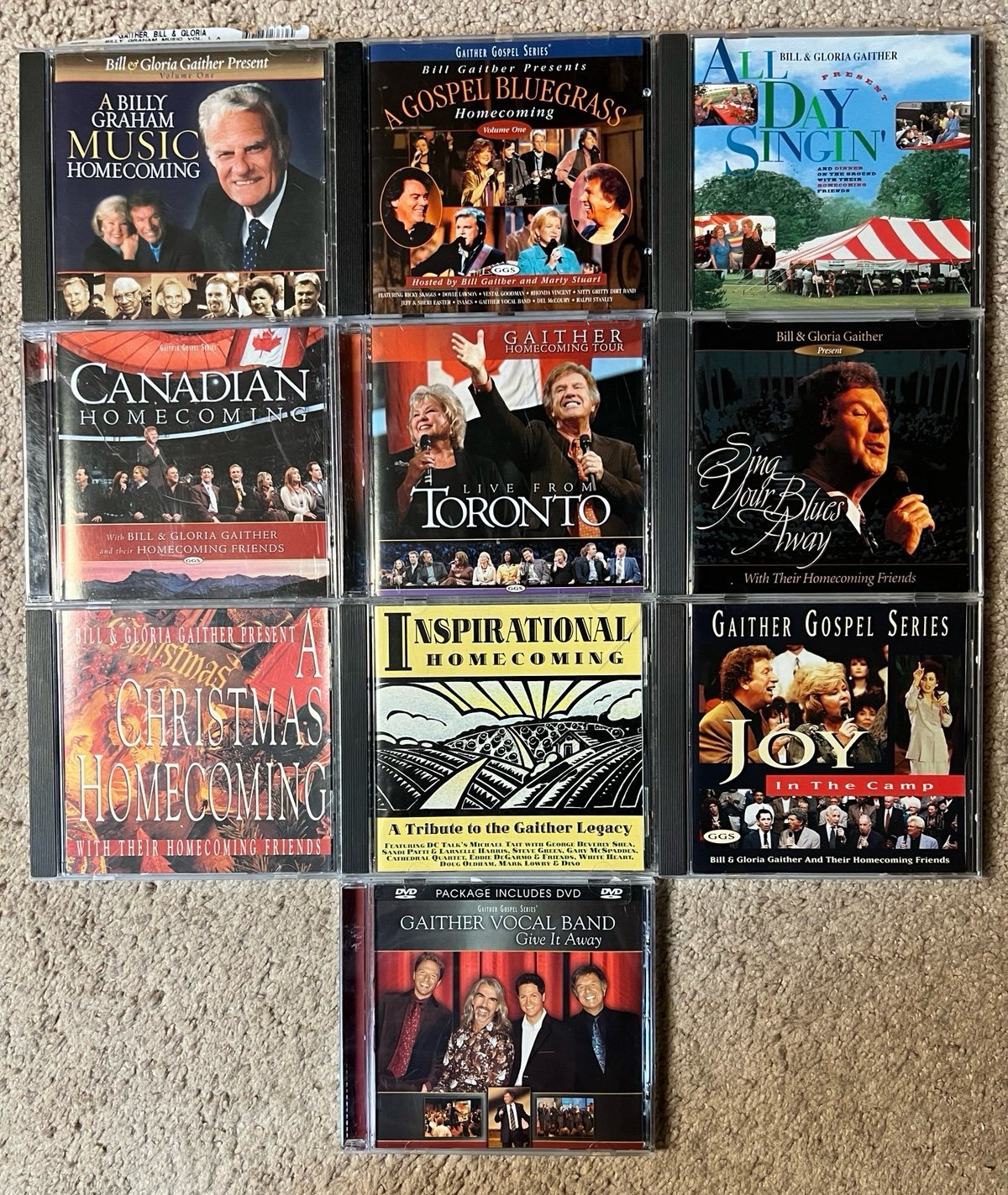 Gaither 9 Cd 1 Dvd Lot Bill & Gloria - Vocal Band Homecoming - Present - Gospel