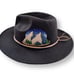 Nighttime Natural Hand Embroidered Mountain View Satin-lined Felt Fedora