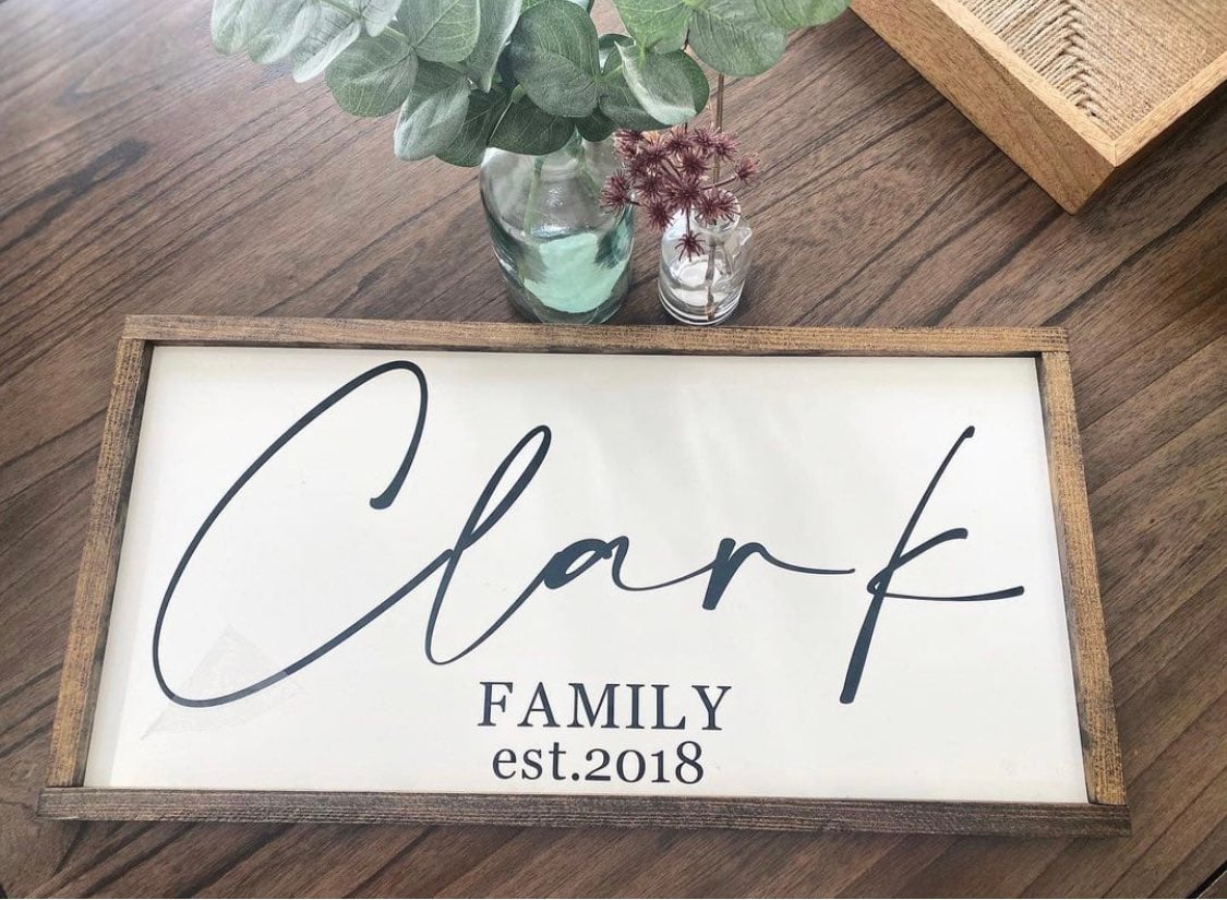 Personalized farmhouse wood sign