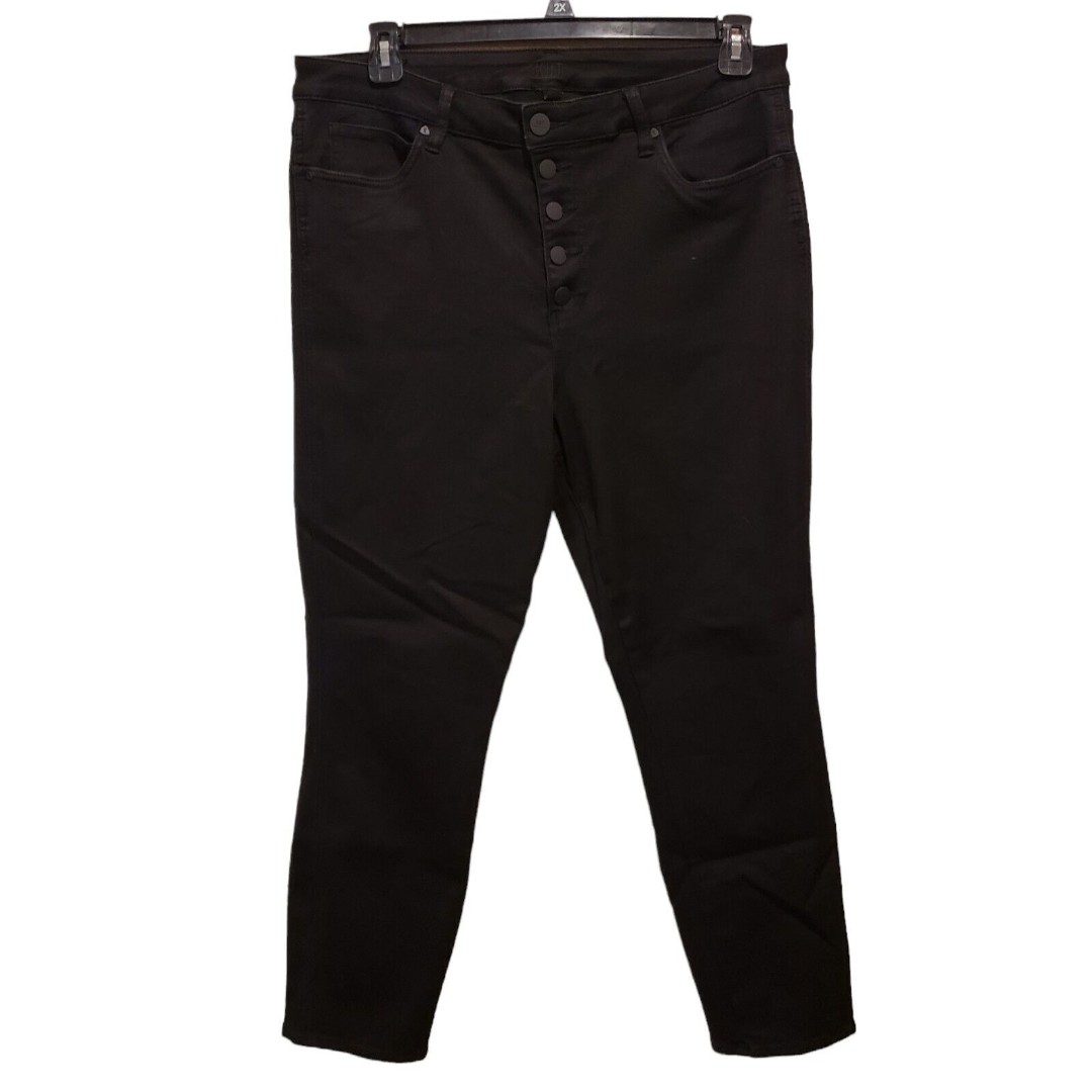 Kut From the Kloth High Rise Ankle Slim Straight Leg Black Jeans - 16