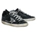 Golden Goose Black Leather Sneakers with Silver Laces