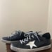 Golden Goose Black Leather Sneakers with Silver Laces