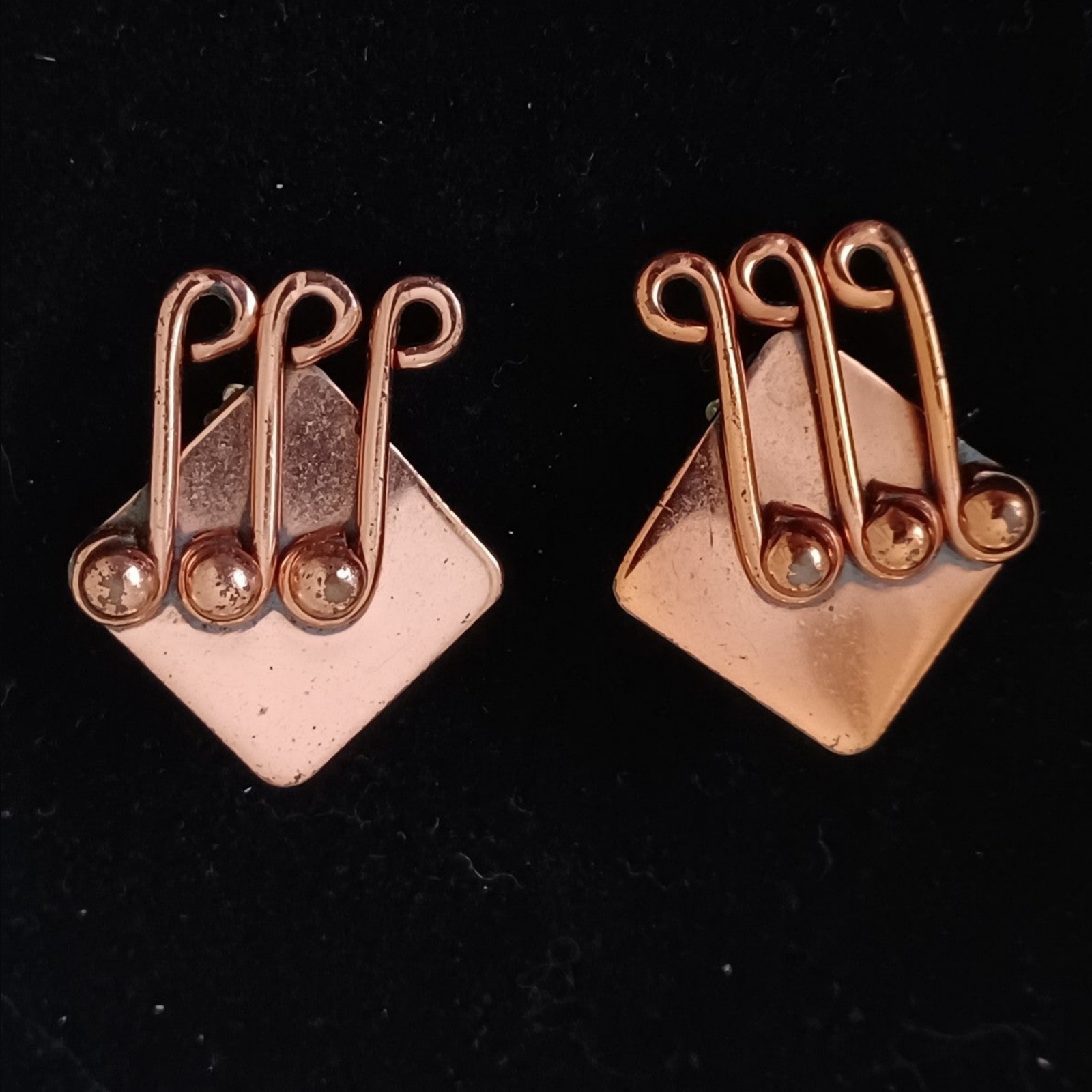 Mattise Renoir copper retro clip on earrings