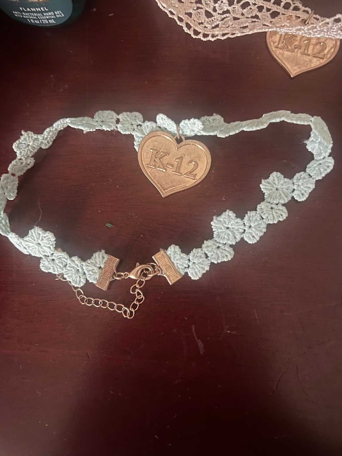 K-12 blue lace necklace