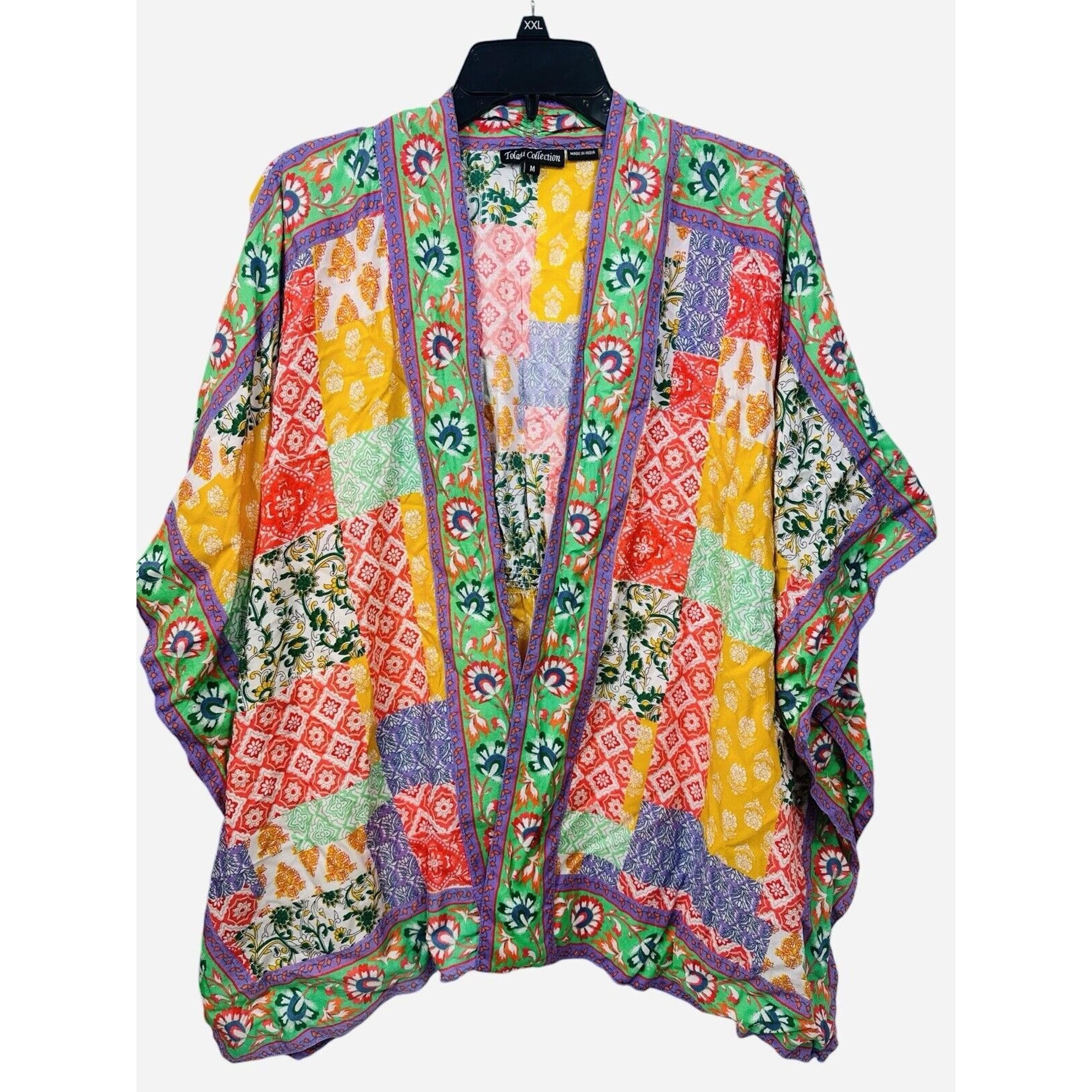Women's M Tolani Collection Open Kimono Shrug Multicolor Multi Print Design