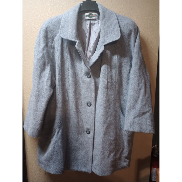 Out Brook vtg coat jacket woolblend grey style# 836 womans size 22