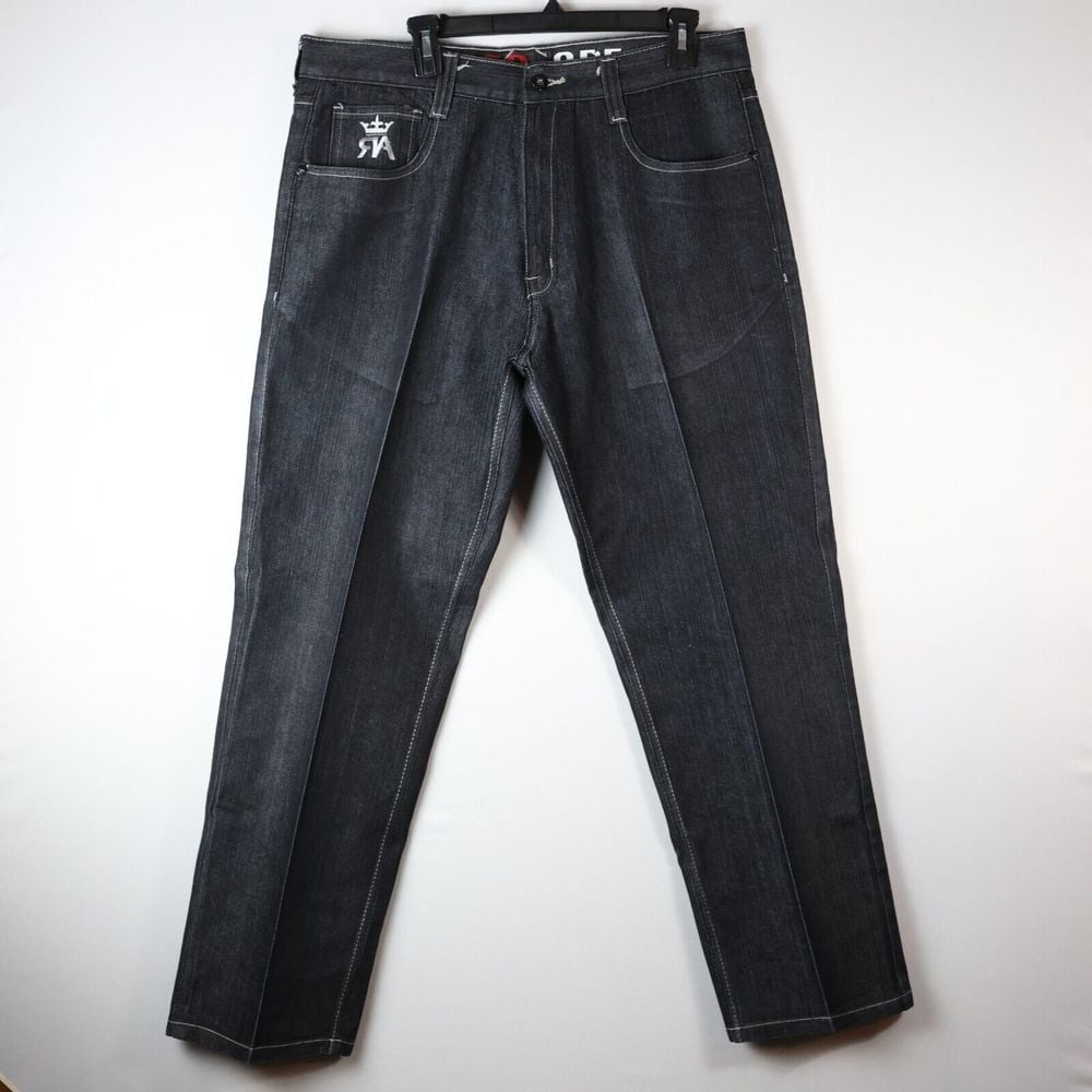 Vtg Red Ape Mens Sz 38 Straight Leg Embroidered Back Hip Hop Baggy Grunge