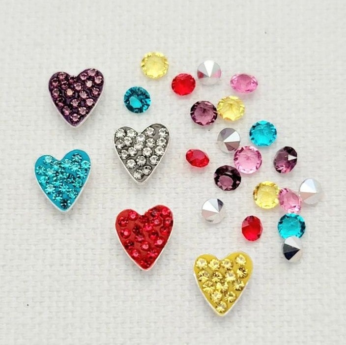 Sparkle Hearts Charm Set