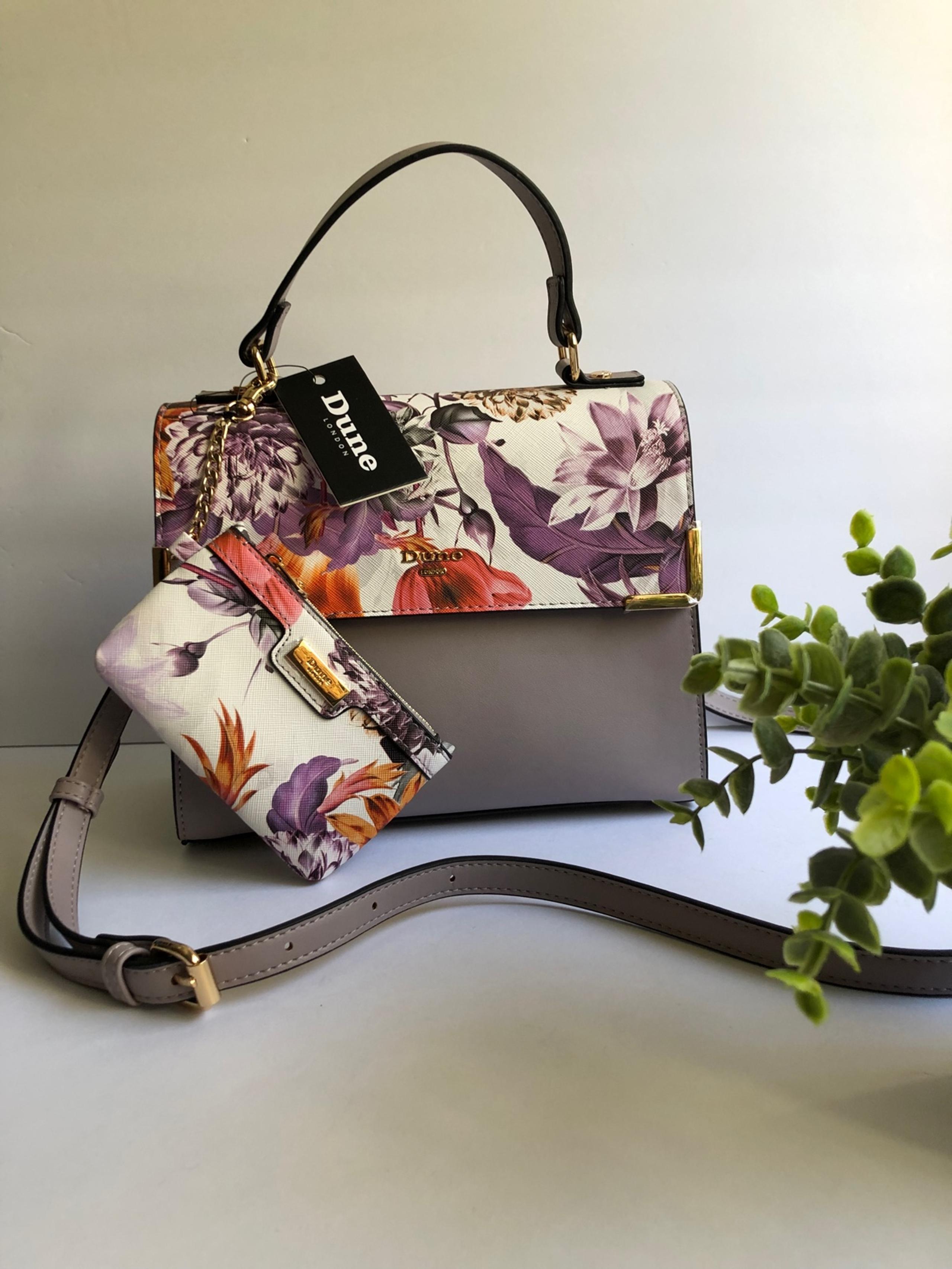 NWT Dune London Purple Floral 2 tone CrossbodyBag & Wallet
