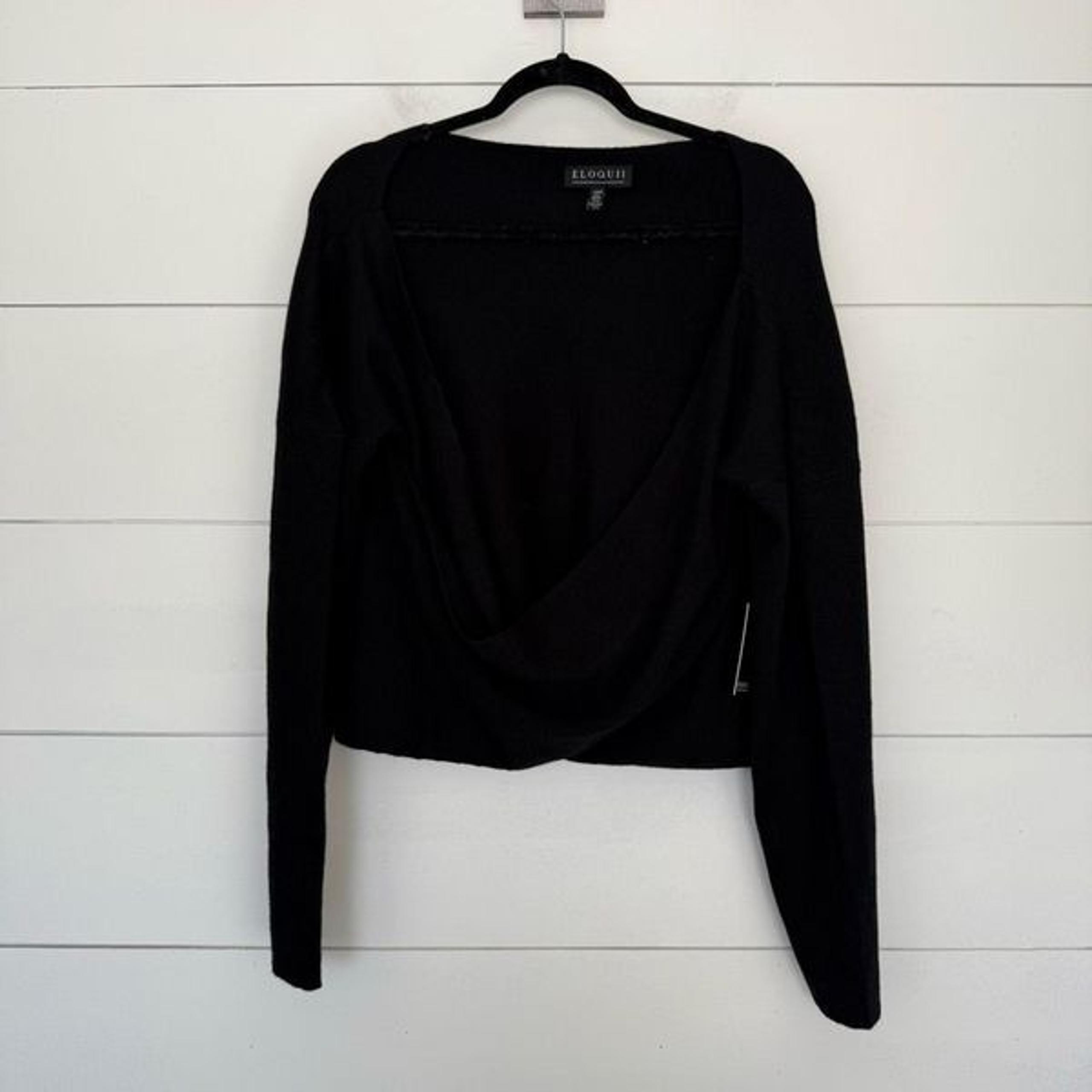 Women’s 22/24 Black Crossover Sweater New - Eloquii