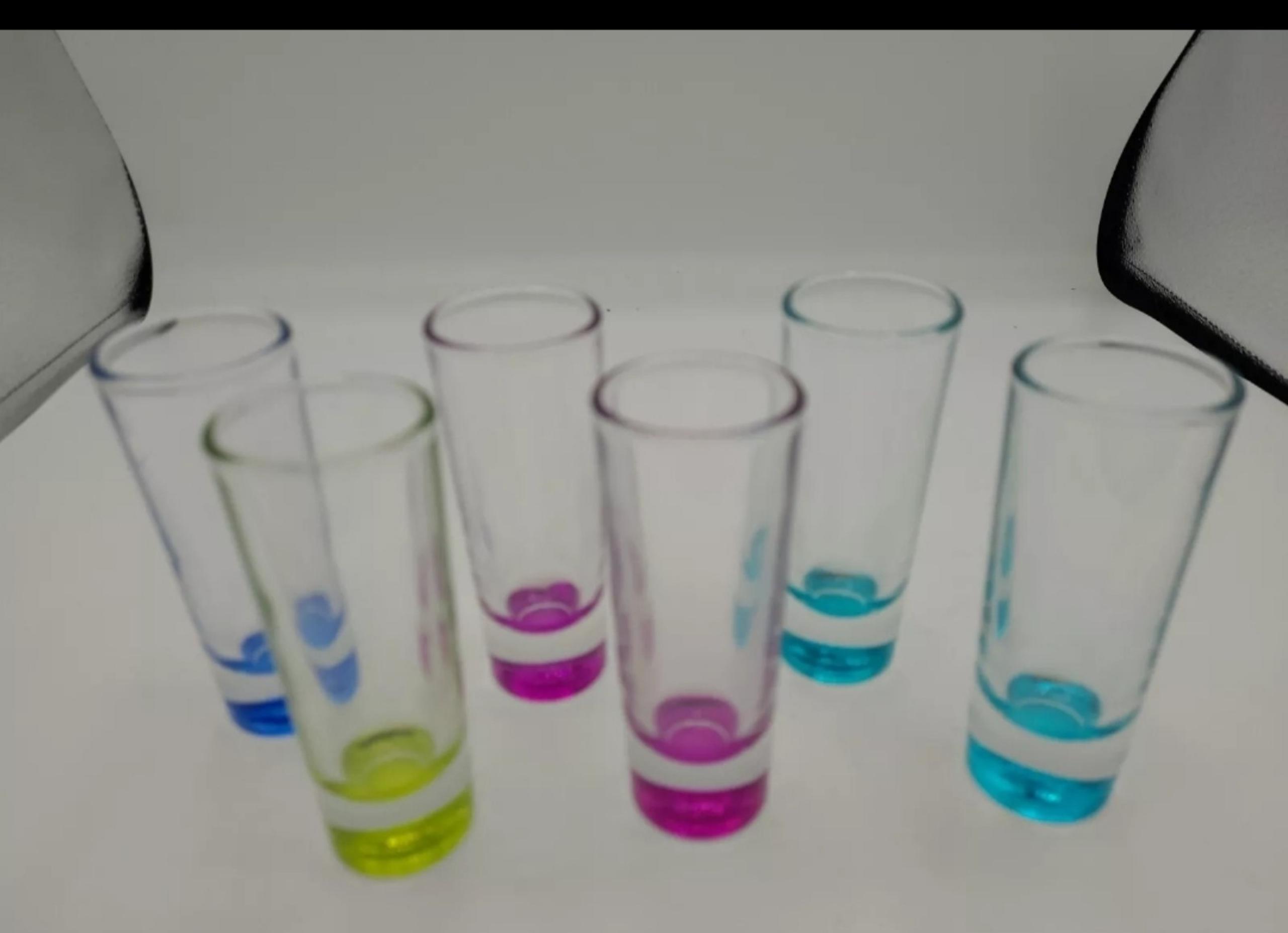 Rainbow Shot Glasses Libbey Troyano Multi Color Tall Shooter Glasses Set of 6