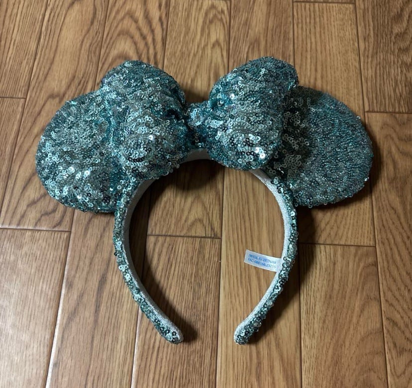 Disney Tokyo Disneyland ears Minnie Sequin Headband (Light Blue)